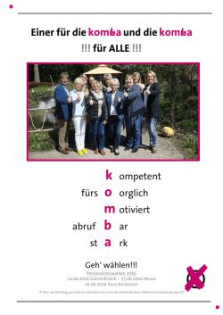 Einer f&uuml;r die und die !!! f&uuml;r ALLE