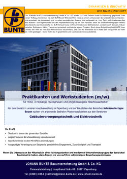 Praktikanten und Werkstudenten (m/w)