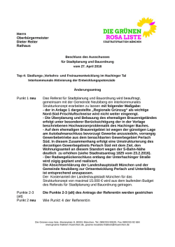 Herrn Oberb&uuml;rgermeister Dieter Reiter Rathaus Punkt 1 neu Das