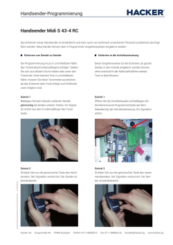 Handsenderprogrammierung Midi_S 43