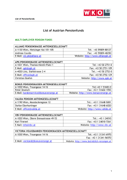 List of Austrian Pensionfunds