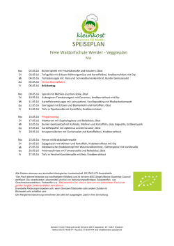 Speiseplan 05/2016 Veggie  - Freie Waldorfschule Werder