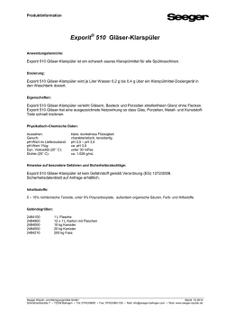 Produktinformation - Seeger Wasch