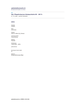 dipl. Pflegefachperson Akutpsychiatrie 80 - 100