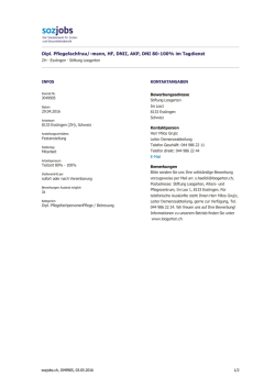 Dipl. Pflegefachfrau/-mann, HF, DNII, AKP, DNI 80-100