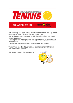 Ganz Österreich spielt Tennis 2016
