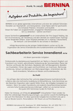 Sachbearbeiterin Service Innendienst m/w