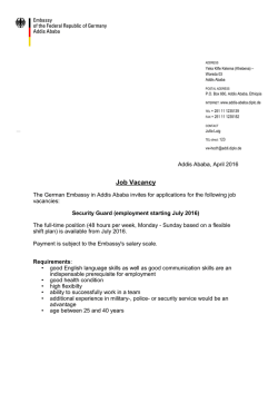 Job Profile  - German Embassy Addis Ababa