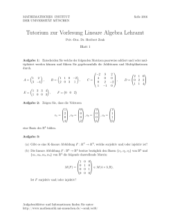 Tutorium zur Vorlesung Lineare Algebra Lehramt