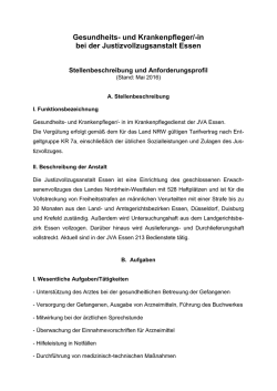 in bei der Justizvollzugsanstalt Essen - NRW-Justiz