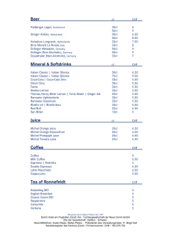 Beer Mineral & Softdrinks Juice Coffee Tea of