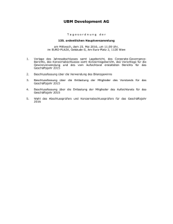 Tagesordnung 135. Hauptversammlung