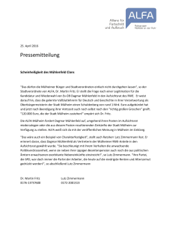 Pressemitteilung - ALFA Mülheim an der Ruhr