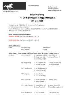 Zeiteinteilung Voltigiertag WBO 2016