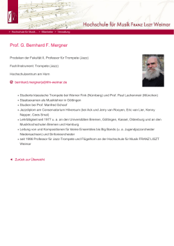 Prof. G. Bernhard F. Mergner - Hochschule für Musik FRANZ LISZT
