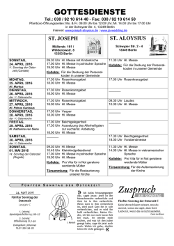 gottesdienste - St. Aloysius