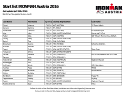 Start list IRONMAN Austria 2016