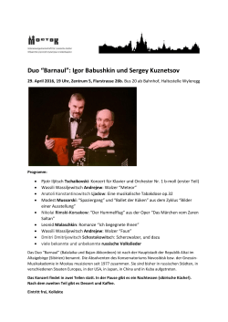 Duo &ldquo;Barnaul&rdquo;: Igor Babushkin und Sergey Kuznetsov