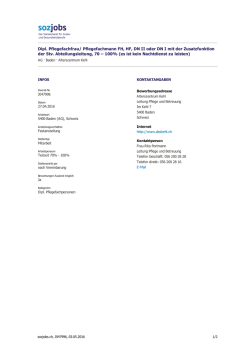 Dipl. Pflegefachfrau/ Pflegefachmann FH, HF, DN II