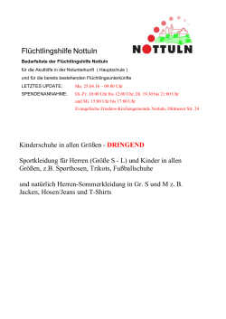 Bedarfsliste - Kleiderstube