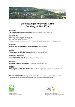Unterriexinger Kuckucks-Kirbe Sonntag, 8. Mai 2016