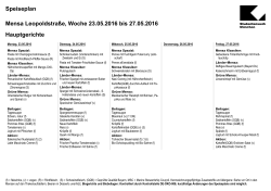 Speiseplan Mensa Leopoldstraße, Woche 23.05.2016 bis 27.05
