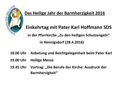 Einkehrtag mit Pater Karl Hoffmann SDS