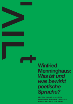 Winfried Menninghaus Flyer