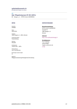 Dipl. Pflegefachperson HF (50-100%) - spitalstellenmarkt.ch
