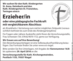 ErzieherIn - Stelleninserate.de