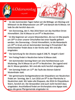 Verkündigung 01.05.2016