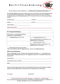 B eitrittserkl ä rung - Förderverein Grundschule Dirmstein
