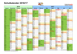 Schulkalender 2016/17 - Grundschule Kluftern