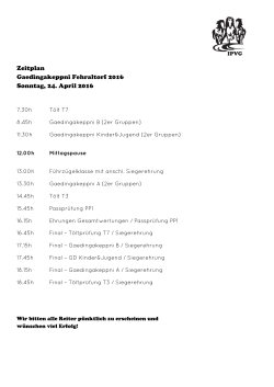 Zeitplan Gaedingakeppni Fehraltorf 2016 Sonntag, 24. April 2016