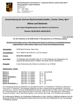 Ausschreibung - Tennisclub Schwaikheim eV