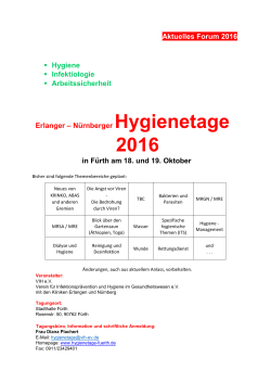 Ankündigung der Hygienetage 2016 - hygienetage
