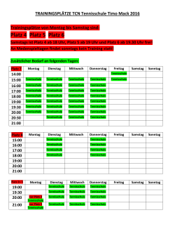 Trainingsplätze 2016