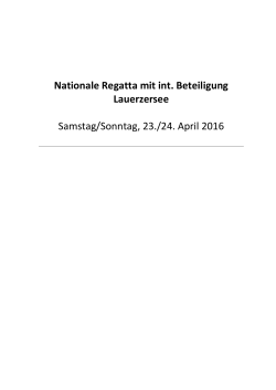 Ausschreibung Nationale Regatta Lauerzersee 2016