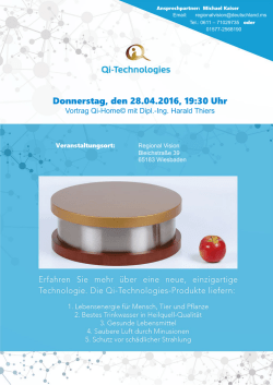 Donnerstag, den 28.04.2016, 19:30 Uhr