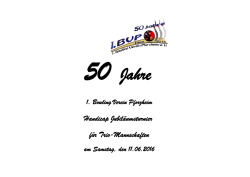 Handicap Jubil&auml;umsturnier - 50 Jahre 1.Bowling Verein Pforzheim