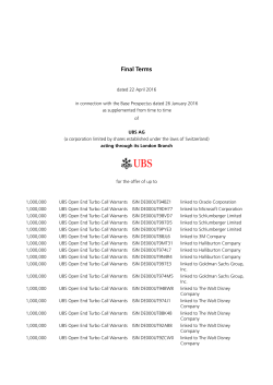 Endgültigen Bedingungen - UBS