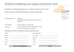 Ärztliche Fortbildung zum Tag des Cholesterins 2016 - Lipid-Liga