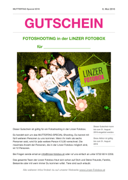 gutschein muttertag &ndash; special 2016