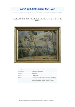 Hans Skrodzki - Kunst- und Auktionshaus Eva Aldag