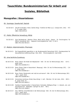 Tauschliste: Bundesministerium für Arbeit und Soziales