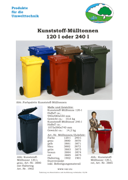 Kunststoff-Mülltonnen 120 l oder 240 l