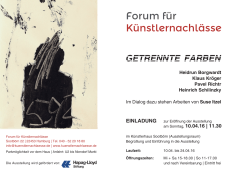 Flyer zur Ausstellung - Forum für Künstlernachlässe