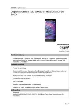 Displayschutzfolie (MD 60055) f&uuml;r MEDION&reg; LIFE&reg; S5004