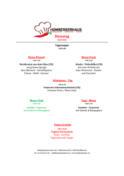 Dienstag - Hombergerhaus