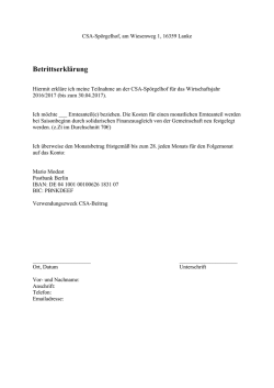 Betrittserklärung - Gemeinschaft Spörgelhof